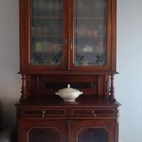 Credenza con vetro satinato antica fine 800  
