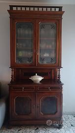 Credenza con vetro satinato antica fine 800  