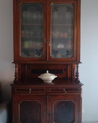Credenza con vetro satinato antica fine 800  