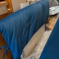 Letto in tessuto imbottito una piazza e mezza