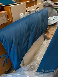 Letto in tessuto imbottito una piazza e mezza