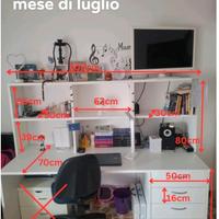 scrivania doppia postazione con libreria