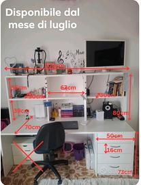 scrivania doppia postazione con libreria