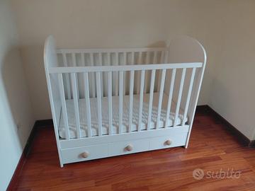 Lettino IKEA GONATT bianco con cassetto
