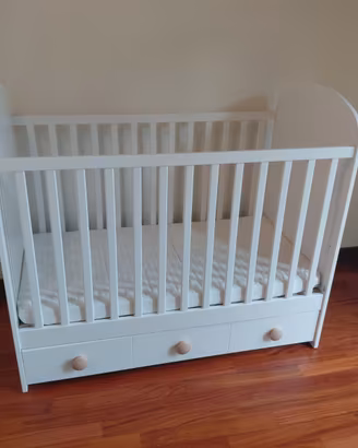 Lettino IKEA GONATT bianco con cassetto