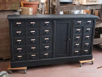 CASSETTIERA DA FARMACIA RESTAURATA ARCHIVIO UFFICI