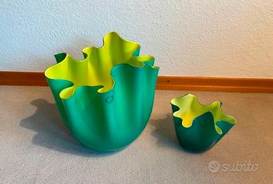 Coppia vaso fazzoletto Venini