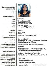 Barista, Aiuto Cucina, Pulizie anche a domicilio