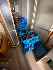 Carrello professionale per pulizie a due scomparti