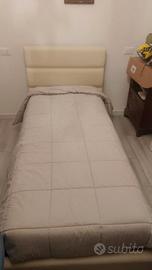 letto singolo con contenitore e rete compresa
