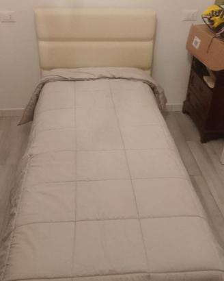 letto singolo con contenitore e rete compresa