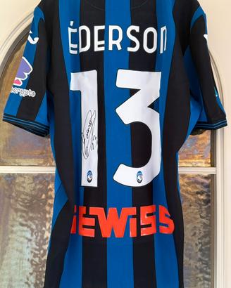 EDERSON match worn maglia atalanta  autografata