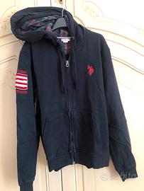 U. S. Polo felpa cn zip e cappuccio