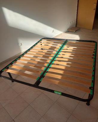 Rete letto matrimoniale con doghe in legno