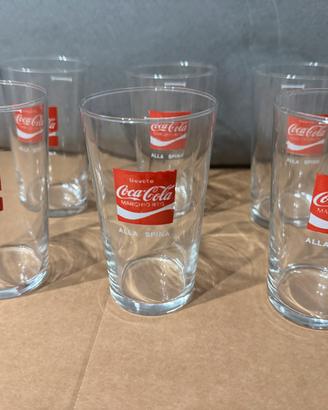 6 Bicchieri Coca Cola Vintage da Collezione