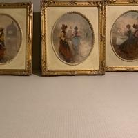 3 quadri di Antonio  Pecorelli Dame Parigine
