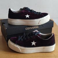 Scarpe velluto bordeaux/viola numero 38