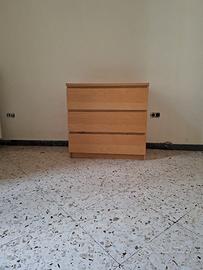 Cassettiera 3 cassetti effetto betulla – 80x48x68 