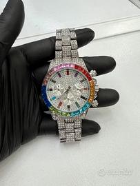 Orologio Cronografo Rainbow - Iced Out - Pietre Mu
