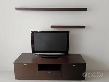 Mobile TV Soggiorno in Wengè con Mensole