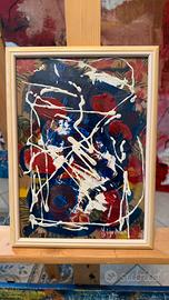 Quadr Pittura Astratta  23.5 x 32 cm con Cornice