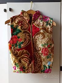 Gilet vintage anni 70/80 velluto Boho taglia  S