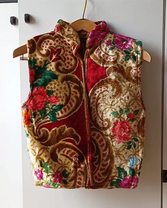 Gilet vintage anni 70/80 velluto Boho taglia  S