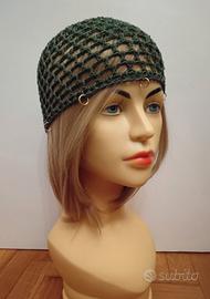 cuffia rete khaki con anellini