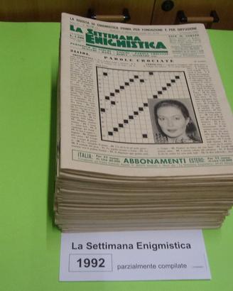 LA SETTIMANA ENIGMISTICA, anno 1992, parzialmente