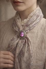 Antica spilla e clip placcata argento anni ‘30