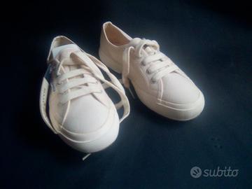 Scarpe Superga in tela color bianco, taglia 38