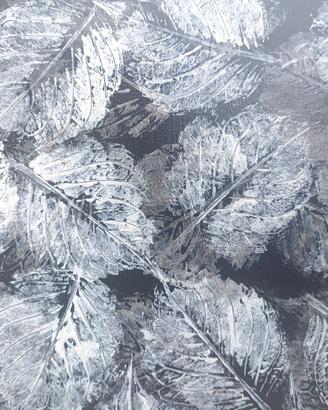 Dipinto Botanico "Foglie in Bianco e Nero" 