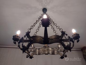 lampadario in ferro battuto artigianale 