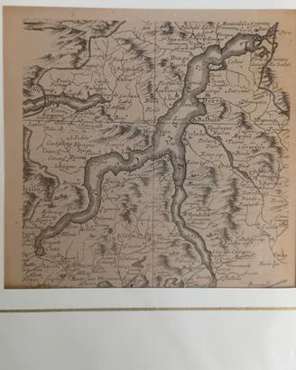 stampa antica di lago di Como rarissima 