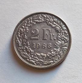 1968 Svizzera Moneta 2 Franchi 