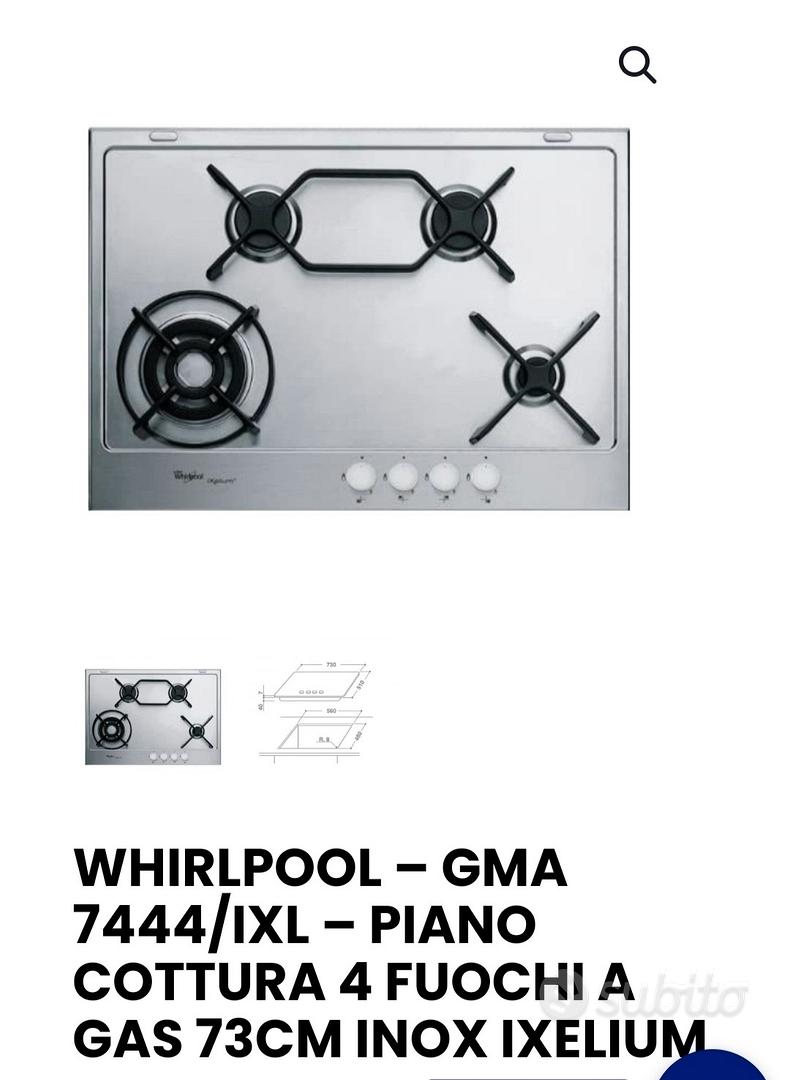 WHIRLPOOL – GMA 7444/IXL - PIANO COTTURA 4 FUOCHI A GAS 73CM INOX