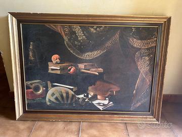 Quadro Strumenti musicali e frutta