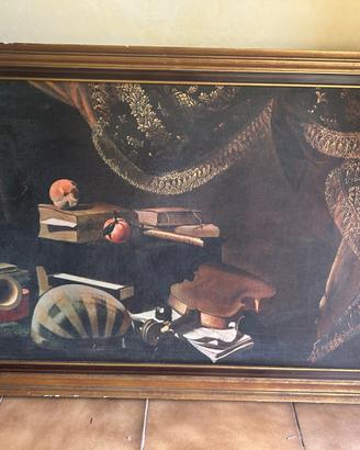 Quadro Strumenti musicali e frutta