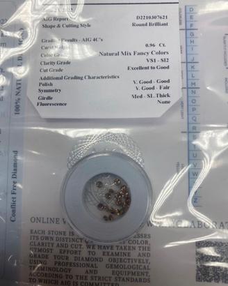 17 pcs diamanti rotondi 0.96Ct