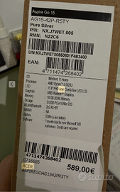 Notebook Acer Aspire GO 15 € 350