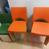 Sedie in plastica Verdi/Arancioni