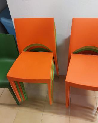 Sedie in plastica Verdi/Arancioni
