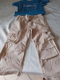 outfit casual estivo t-shirt Blue  e pant  lunghi 