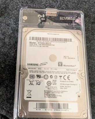 Hard Disk Esterno 500GB USB 3.0 - Case Trasparente