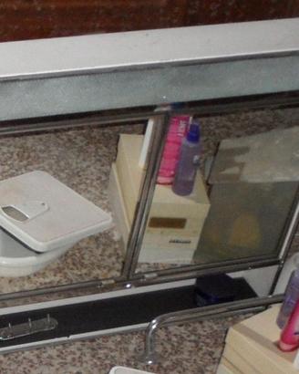specchiera bagno contenitore in metallo 75xp12h65