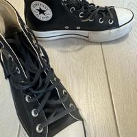Converse Alte in Pelle Nera