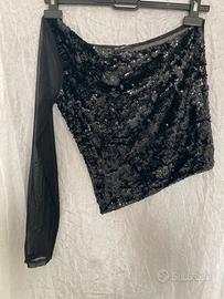 Maglia monospalla con paillettes tg 42-Bloom