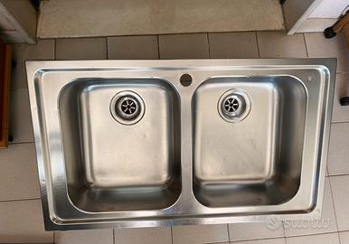 Lavandino 2 vasche acciaio