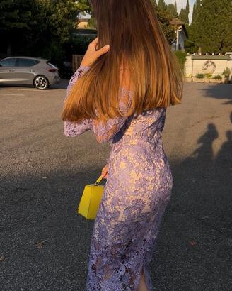 Abito midi in pizzo lilla Lavish Alice