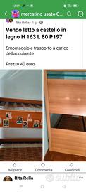 letto a castello in legno